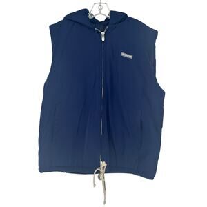 NEW Rawgear Navy Hooded Front Zipped Puffer Vest Sz Medium